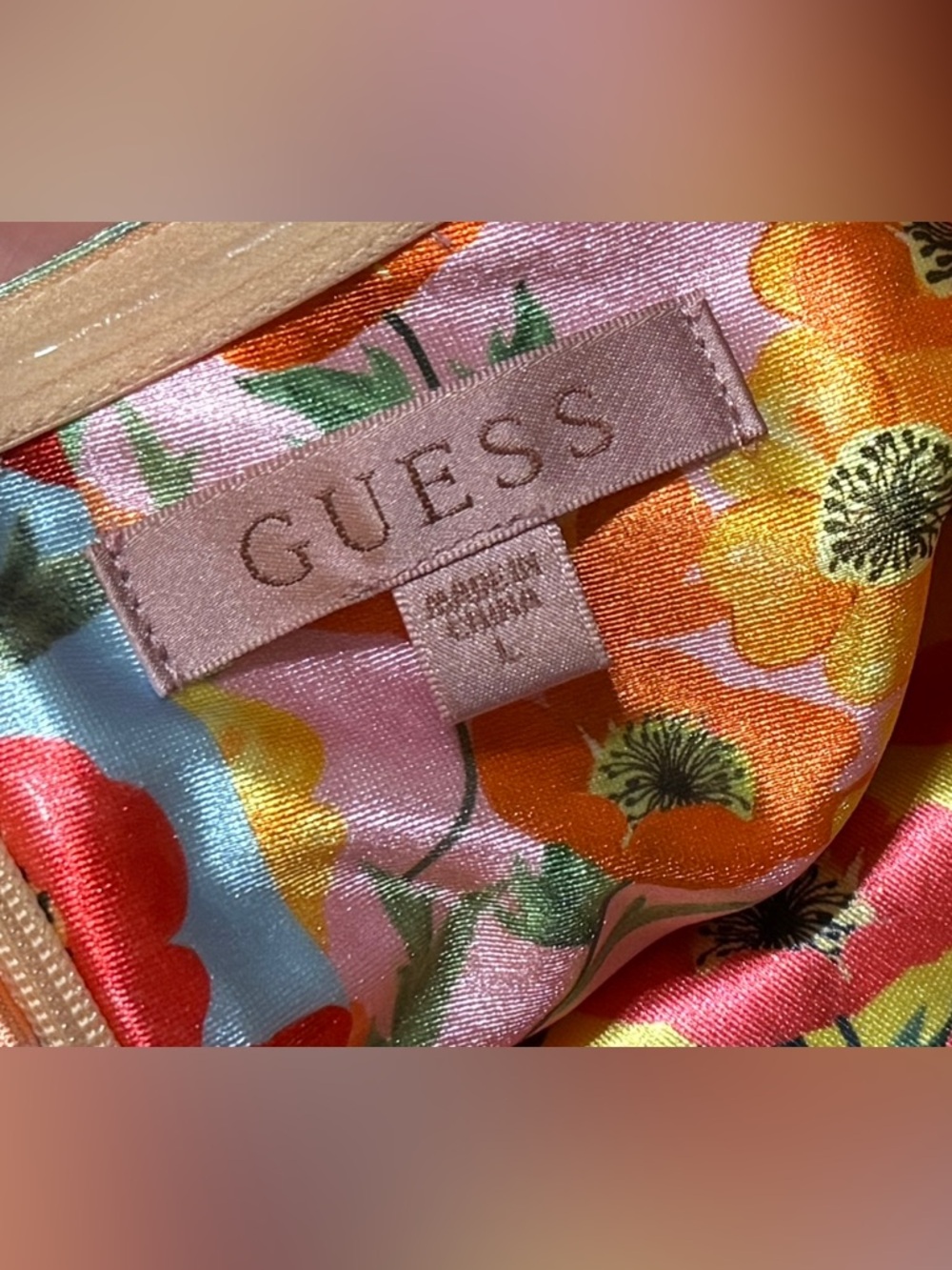 Guess Botanical Sun Rays Print Off Shoulder Camila Mini Dress Womens L NWT - Picture 9 of 10